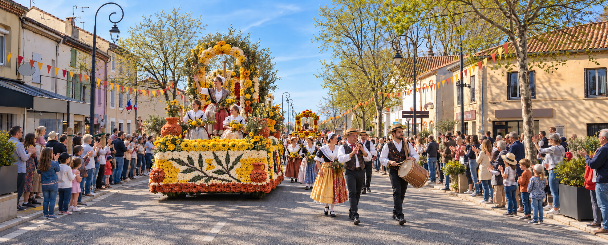 Corso provençal imaginé par IA dans une vue de Saint-Andiol